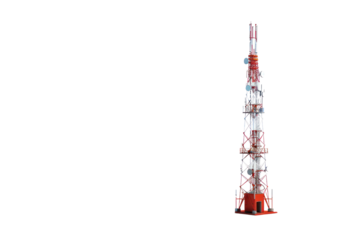 communication signal tower
isolated on white background.