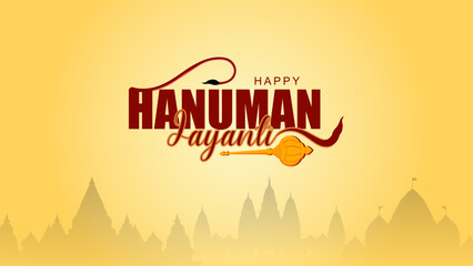 Happy Hanuman Jayanti Social Media Post The Festival of India - obrazy, fototapety, plakaty