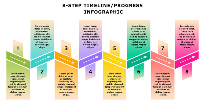 8-Step timeline/progress infographic
