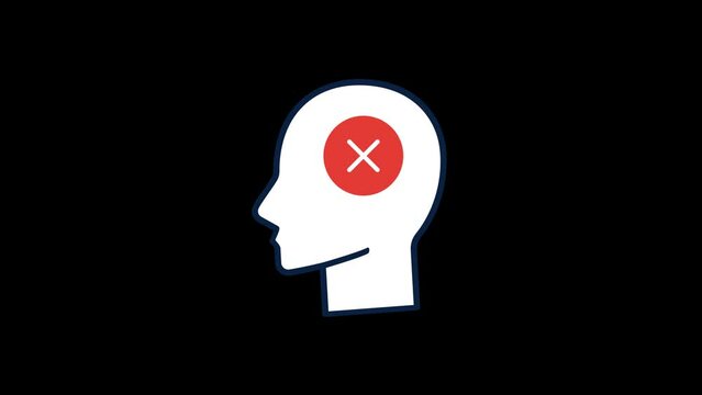 Head Crossmark Animation Transparent background 