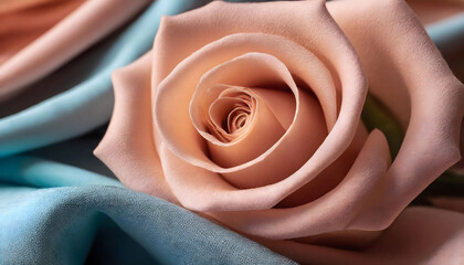 Textile Waves, Close-up of Artistic Design of Fabric. rose shaped.