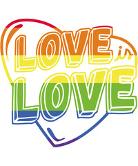 Love Is Love Bold Statement Rainbow Text