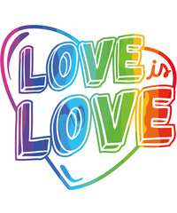 Love Is Love Bold Statement Rainbow Text