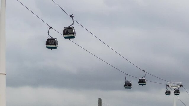 ropeway near Vasco da Gama Tower in Lisbon