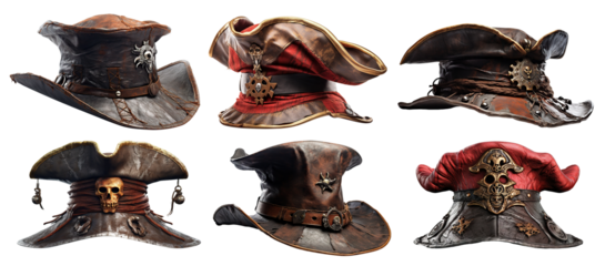 Set of pirate hats, cut out