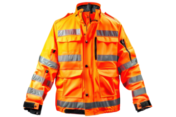 Safety vest, orange
isolated on white background.