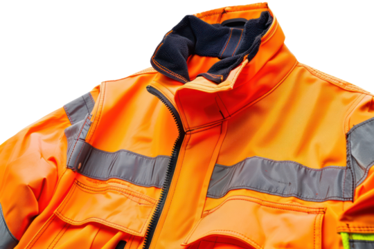 Safety vest, orange
isolated on white background.