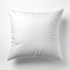 A detailed render of a white pillow, its fabric texture soft and inviting, isolated on a comfort cloud white background, highlighting the essential comfort and simple luxury of a soft pillow,