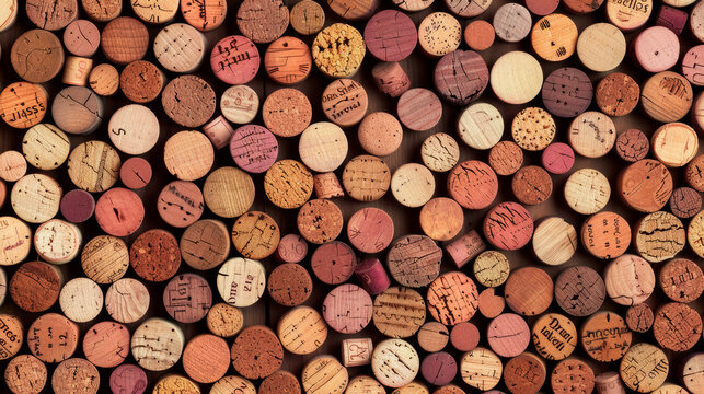 Various wooden wine corks as a background pattern