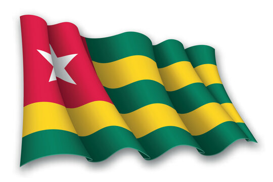 Realistic waving flag of Togo