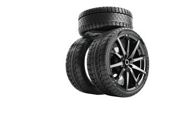  black car wheels Car alloy wheels set
isolated on white background