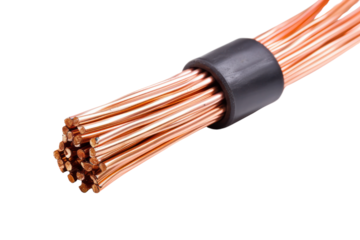  Copper wire is a bundle of many strands.
isolated on white background