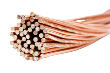  Copper wire is a bundle of many strands.
isolated on white background