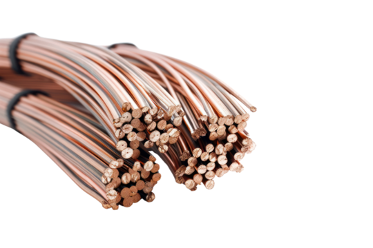  Copper wire is a bundle of many strands.
isolated on white background