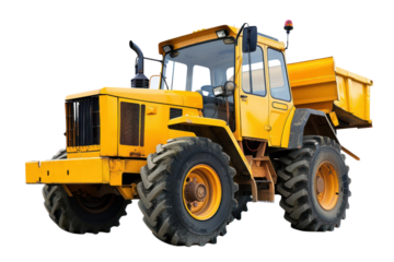 Yellow tractor
isolated on white background