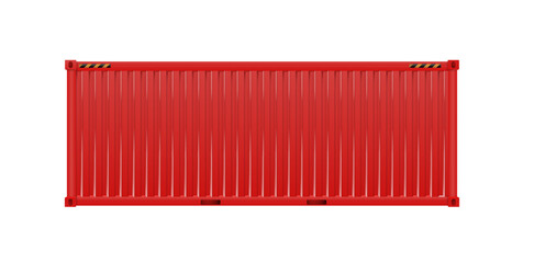 Red Shipping Cargo Container Twenty and Forty feet. Logistics and Transportation. Vector