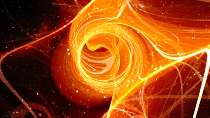 Fiery glowing multidimensional quantum force field with elementary particles - 782006948