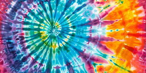 Swirling rainbow colors in a 90s-inspired tie-dye pattern AI Image