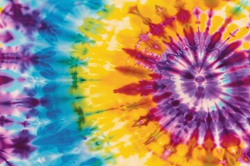 90s-inspired tie-dye pattern with swirling rainbow colors for a vibrant look AI Image