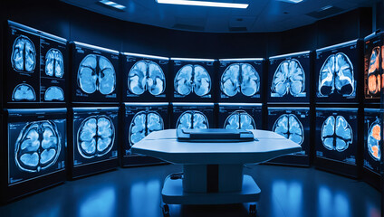 Brain research and examination room, Generative ai