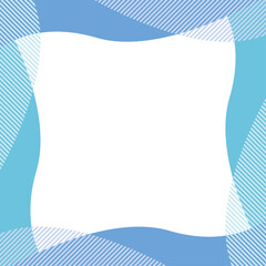 抽象的　ストライプ　正方形　フレーム　青　水色