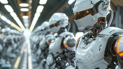 A New Era Dawns: Robots Pause Amidst Intelligent Manufacturing - obrazy, fototapety, plakaty
