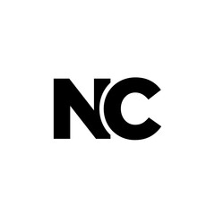 Letter N and C, NC logo design template. Minimal monogram initial based logotype.