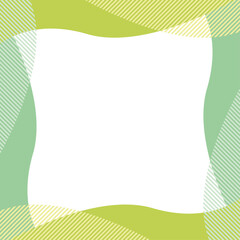 抽象的　ストライプ　正方形　フレーム　緑　黄緑