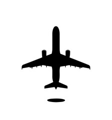 Black airplane pictogram