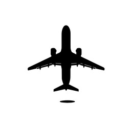 Black airplane pictogram