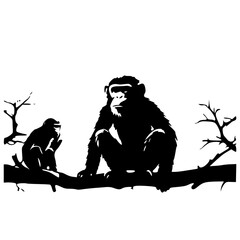 Monkey SVG, Monkey Cricut, Gorilla Svg, Monkey Clip Art, Monkey Png, Monkey Clipart, Gorilla Svg Bundle, Monkey Cut File, Monkey Silhouette, Safari Animals, Woodland Silhouette, African Animals, Line 