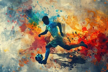 Obraz premium Abstract football player . Soccer player abstract concept illustration 