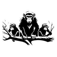 Fototapeta premium Monkey SVG, Monkey Cricut, Gorilla Svg, Monkey Clip Art, Monkey Png, Monkey Clipart, Gorilla Svg Bundle, Monkey Cut File, Monkey Silhouette, Safari Animals, Woodland Silhouette, African Animals, Line 