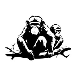 Fototapeta premium Monkey SVG, Monkey Cricut, Gorilla Svg, Monkey Clip Art, Monkey Png, Monkey Clipart, Gorilla Svg Bundle, Monkey Cut File, Monkey Silhouette, Safari Animals, Woodland Silhouette, African Animals, Line 