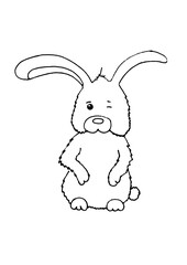 cute rabbit with easter egg isolated icon design
