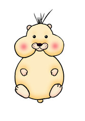 Obraz premium cartoon funny hamster, vector, color drawing