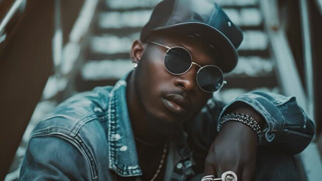 A man in urban rap fashion style