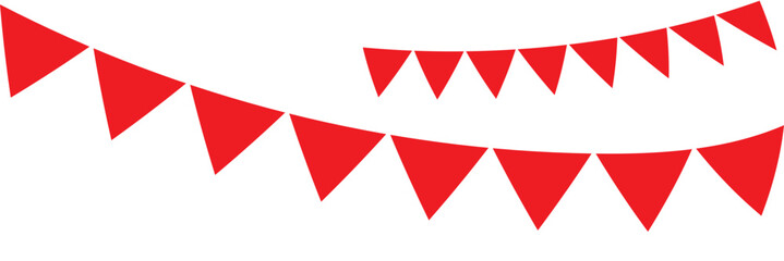 Obraz premium Carnival garland with flags. Decorative colorful party pennants for birthday celebration, festival and fair decoration