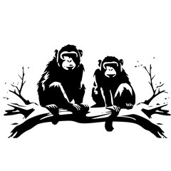 Fototapeta premium Monkey SVG, Monkey Cricut, Gorilla Svg, Monkey Clip Art, Monkey Png, Monkey Clipart, Gorilla Svg Bundle, Monkey Cut File, Monkey Silhouette, Safari Animals, Woodland Silhouette, African Animals, Line 