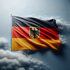 3D rendered Germany flag, isolated on a clean background. High-quality, realistic depiction perfect for various uses, Generated by AI.