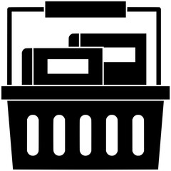 store illustration basket silhouette book logo education icon black buy shop purchase sale school bookstore library literature outline cart shape business tag market for vector graphic background
