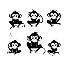Monkey SVG, Monkey Cricut, Gorilla Svg, Monkey Clip Art, Monkey Png, Monkey Clipart, Gorilla Svg Bundle, Monkey Cut File, Monkey Silhouette, Safari Animals, Woodland Silhouette, African Animals, Line 