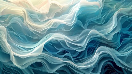 Fototapeta premium Abstract Patterns: A vector illustration of flowing, wave-like patterns in cool