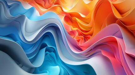 Colorful Abstract Shapes: A 3D vector illustration of abstract, organic forms in a riot of colors