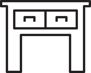 Office Desk Line Icon