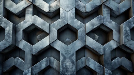 Geometric Patterns: A 3D vector illustration of a geometric pattern of interlocking hexagons