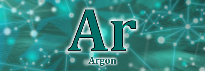 Ar symbol. Argon chemical element