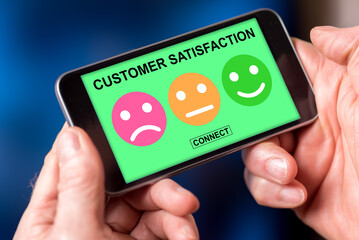 Customer satisfaction concept on a smartphone
