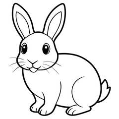 rabbit colouring page white background -Vector illustration