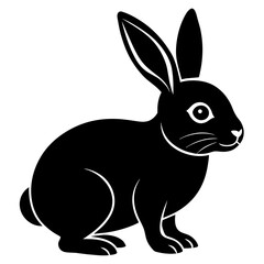 black rabbit -vector illustration